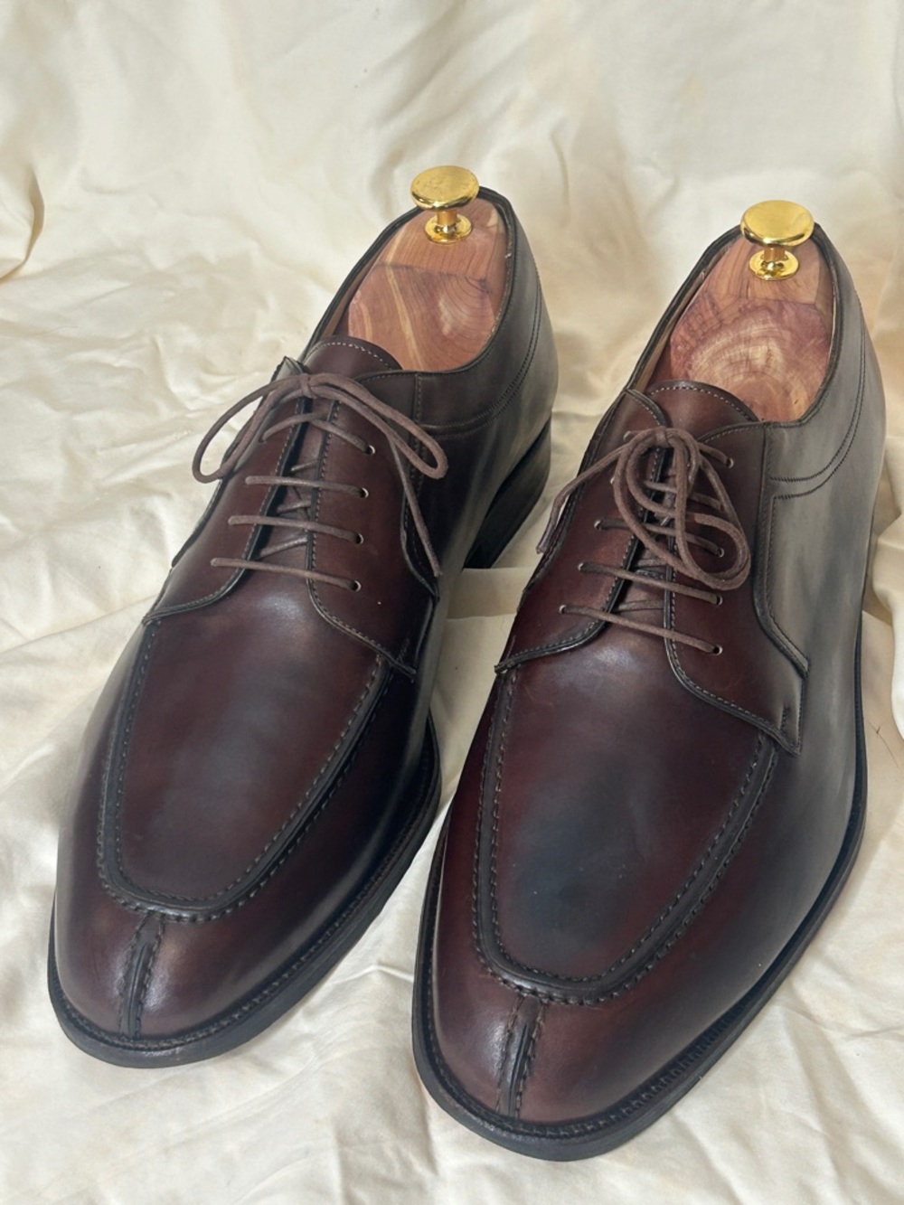 Hickey-Freeman Split Toe Brown Leather Derby Dress Shoes Men's 11 EE